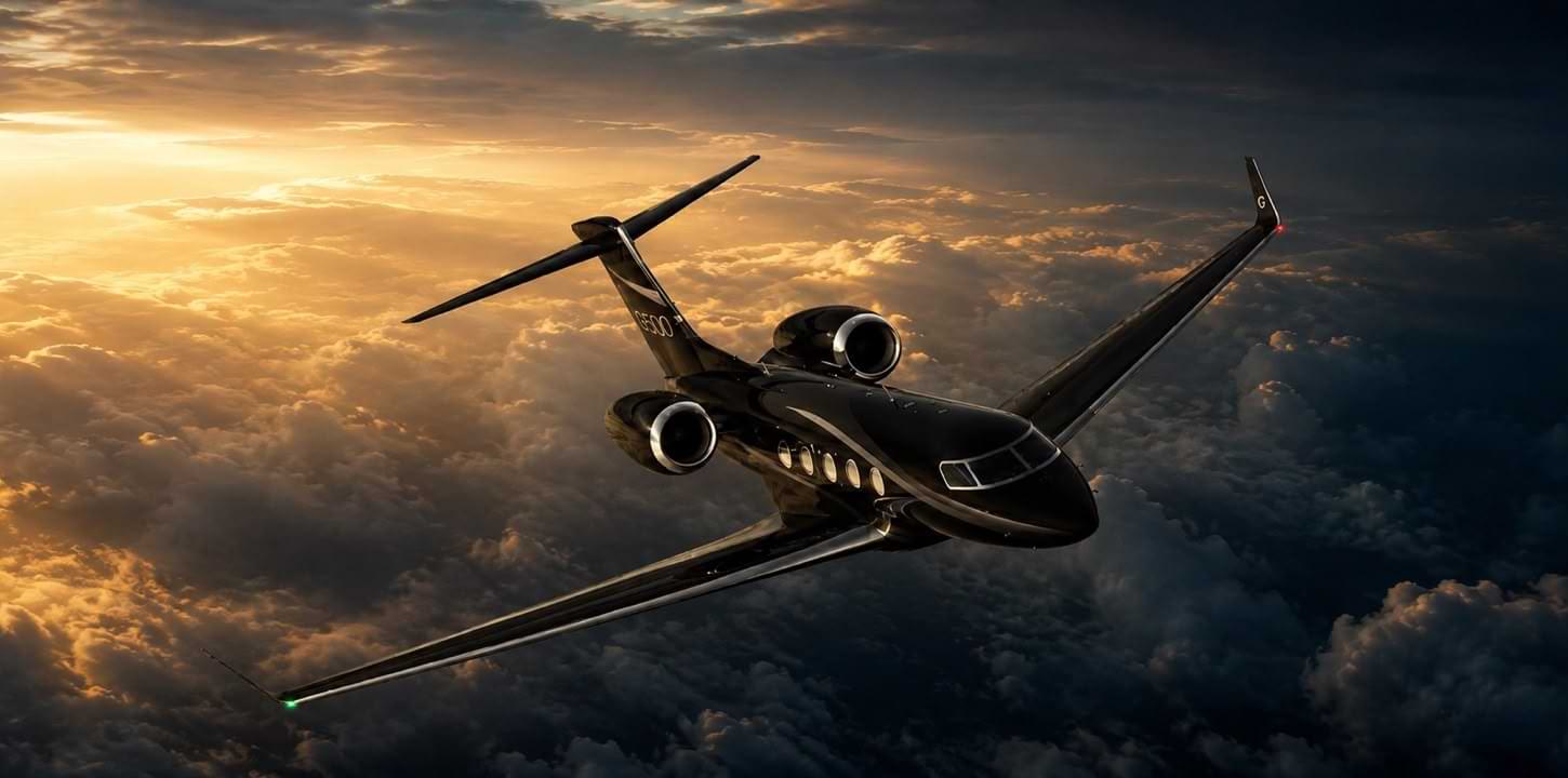 Interior cómodo de un jet privado